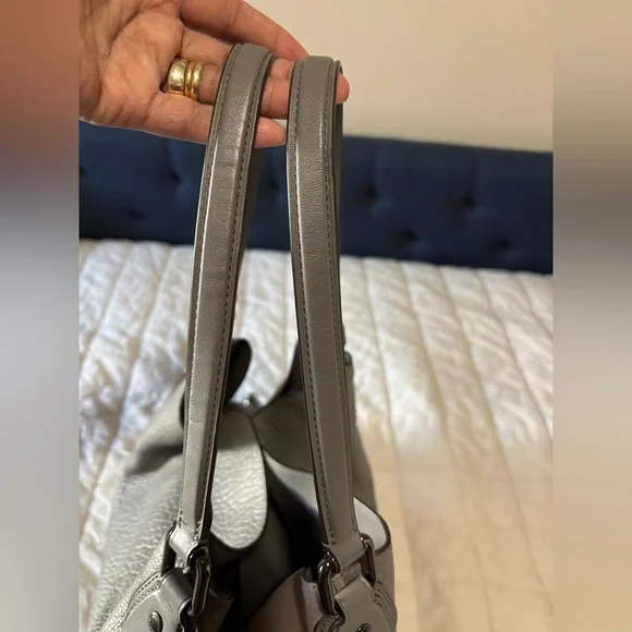 Coach Gray leather and Suede large handbag - Picture 9 of 16